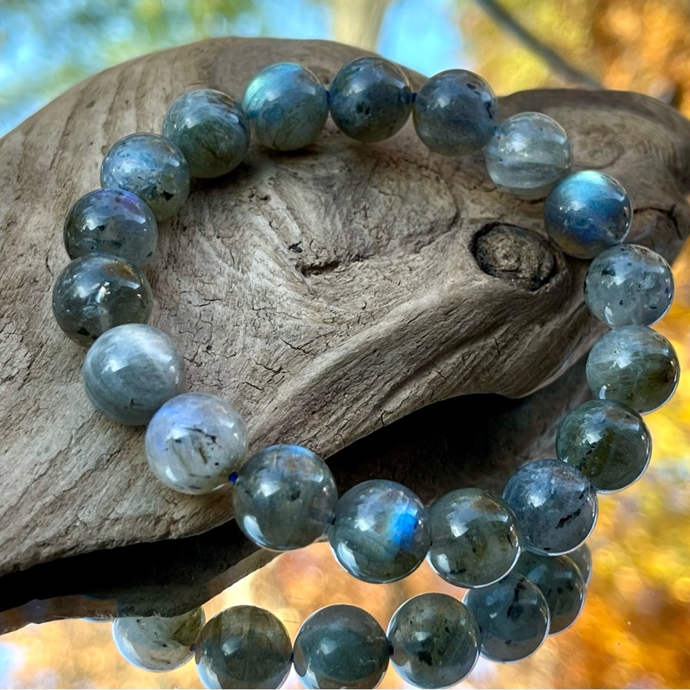 11mm Natural Rainbow Labradorite Bracelet